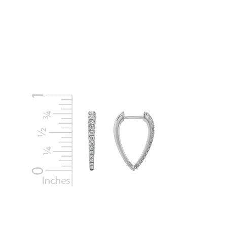 Small Diamond Pointed Hoop Earring - .36 ctw