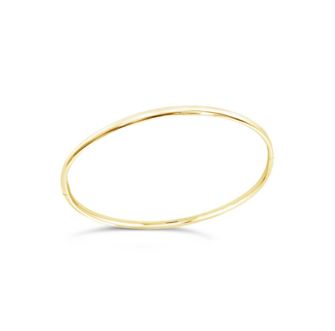 Stackable Gold Hinged Bangle in 14k Yellow Gold - 3mm width