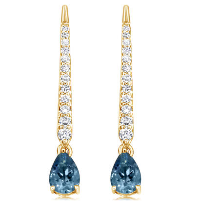 Aquamarine Earrings in 14K Yellow Gold