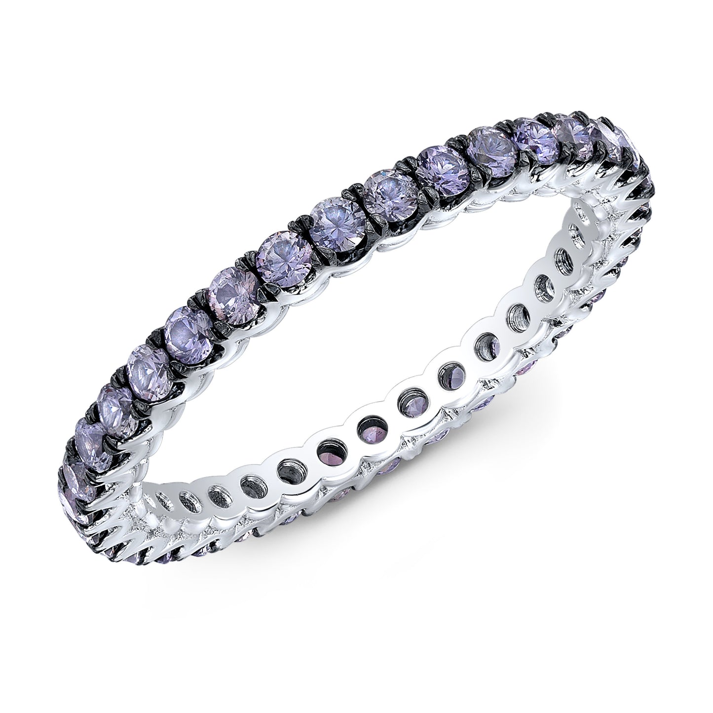 Lavender Sapphire Eternity Band set in 18kt White Gold