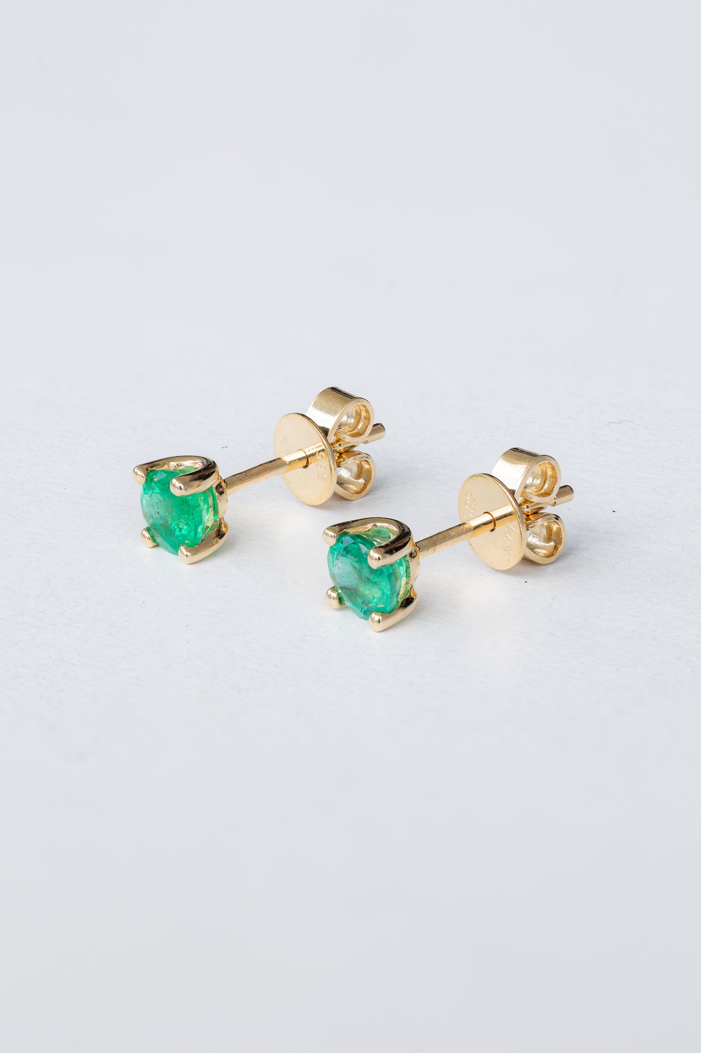 Emerald Prong Set Studs