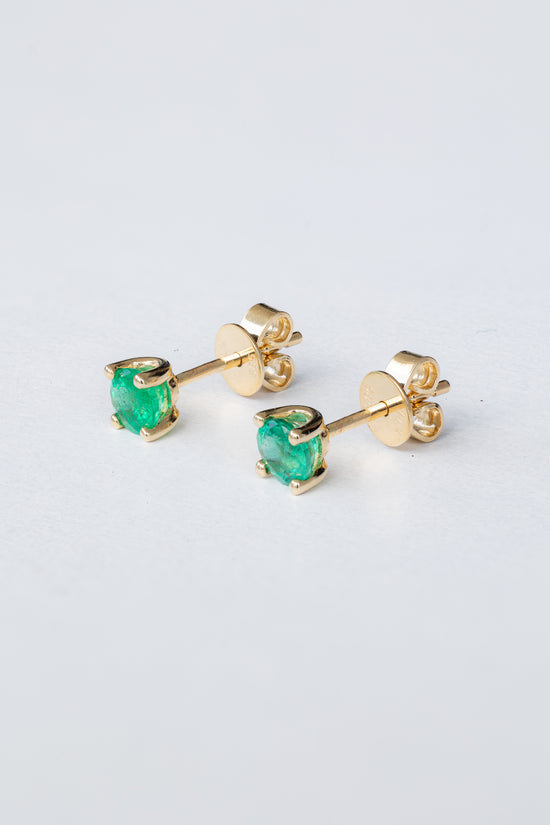 Emerald Prong Set Studs