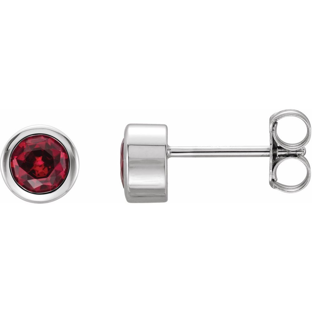 Ruby Bezel Set Studs