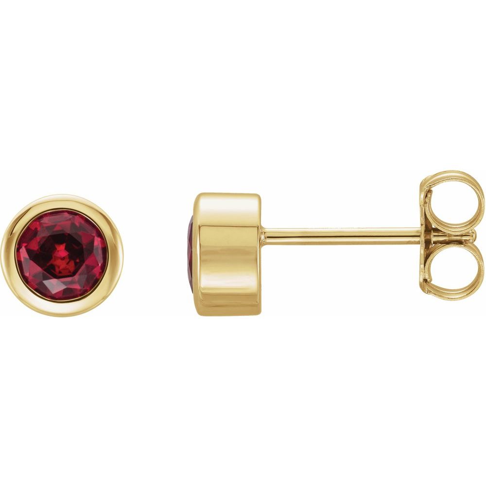 Ruby Bezel Set Studs
