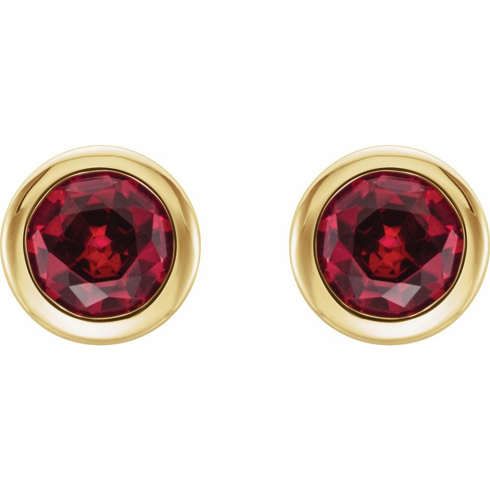 Ruby Bezel Set Studs