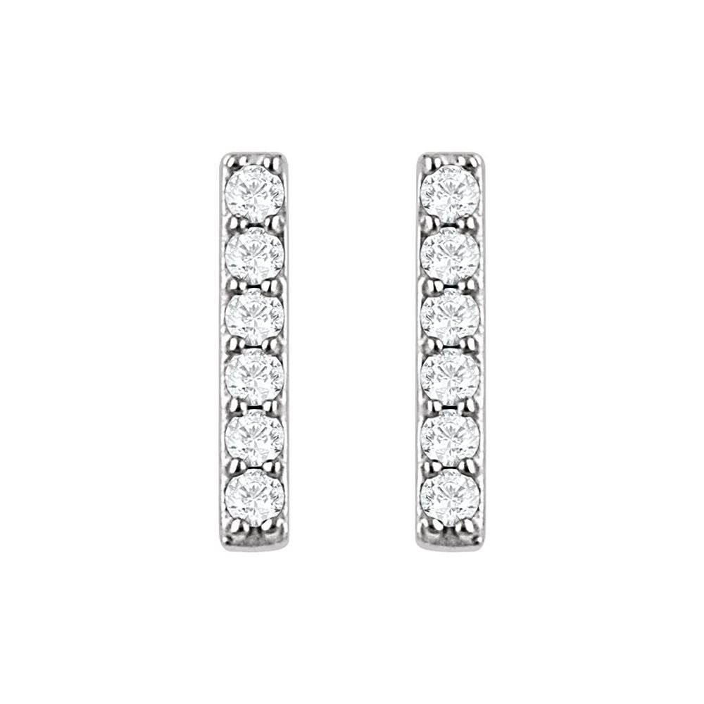 Diamond Bar Earrings