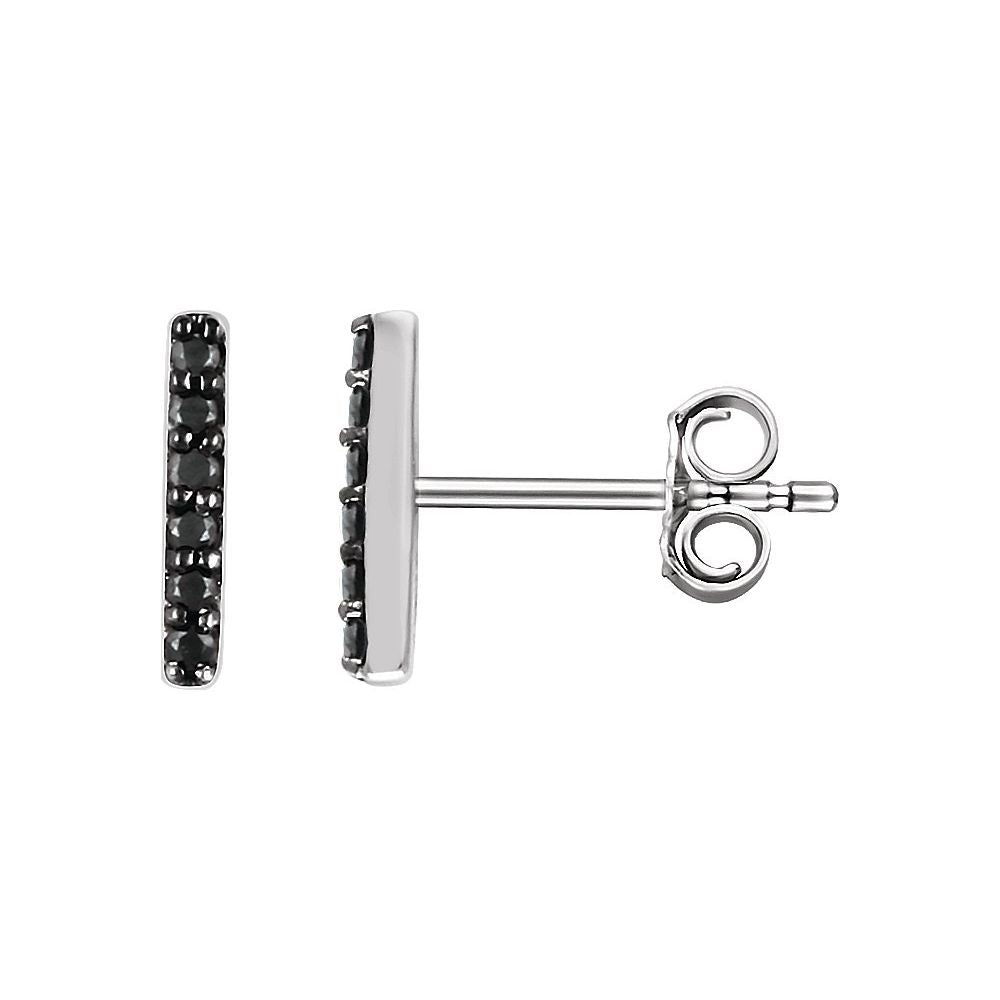 Black Diamond Bar Earrings