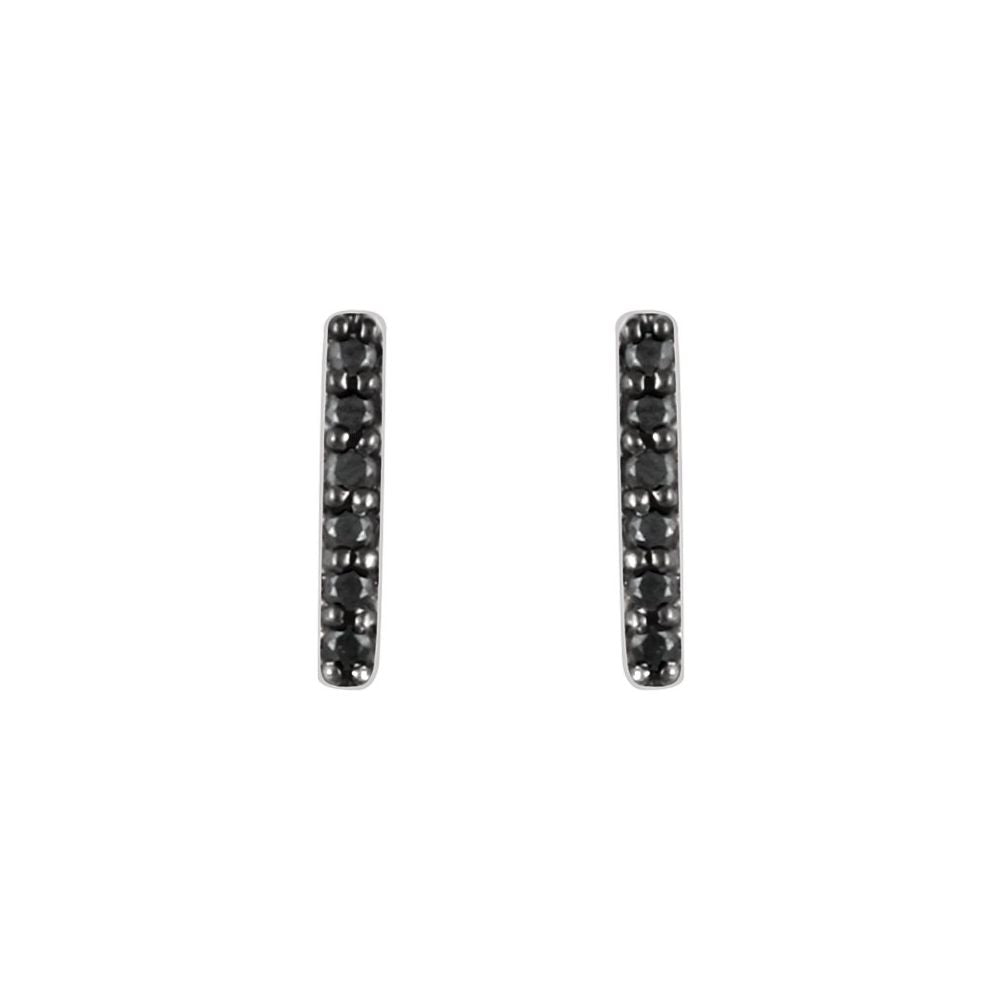 Black Diamond Bar Earrings