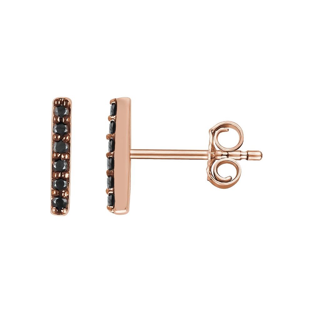 Black Diamond Bar Earrings