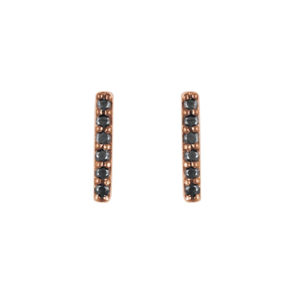 Black Diamond Bar Earrings