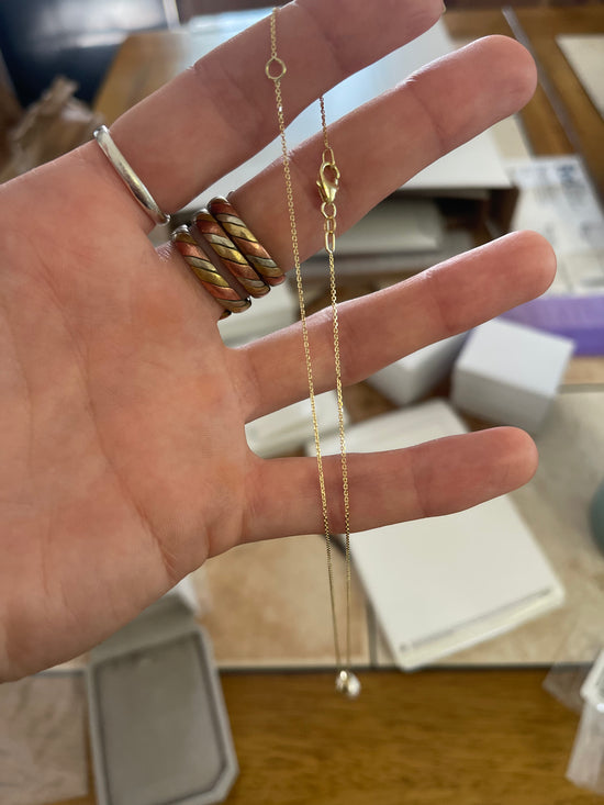 Pearl and Gold Ribbon Necklace