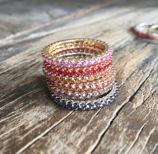 Lavender Sapphire Stackable Eternity Band set in 18kt Rose Gold