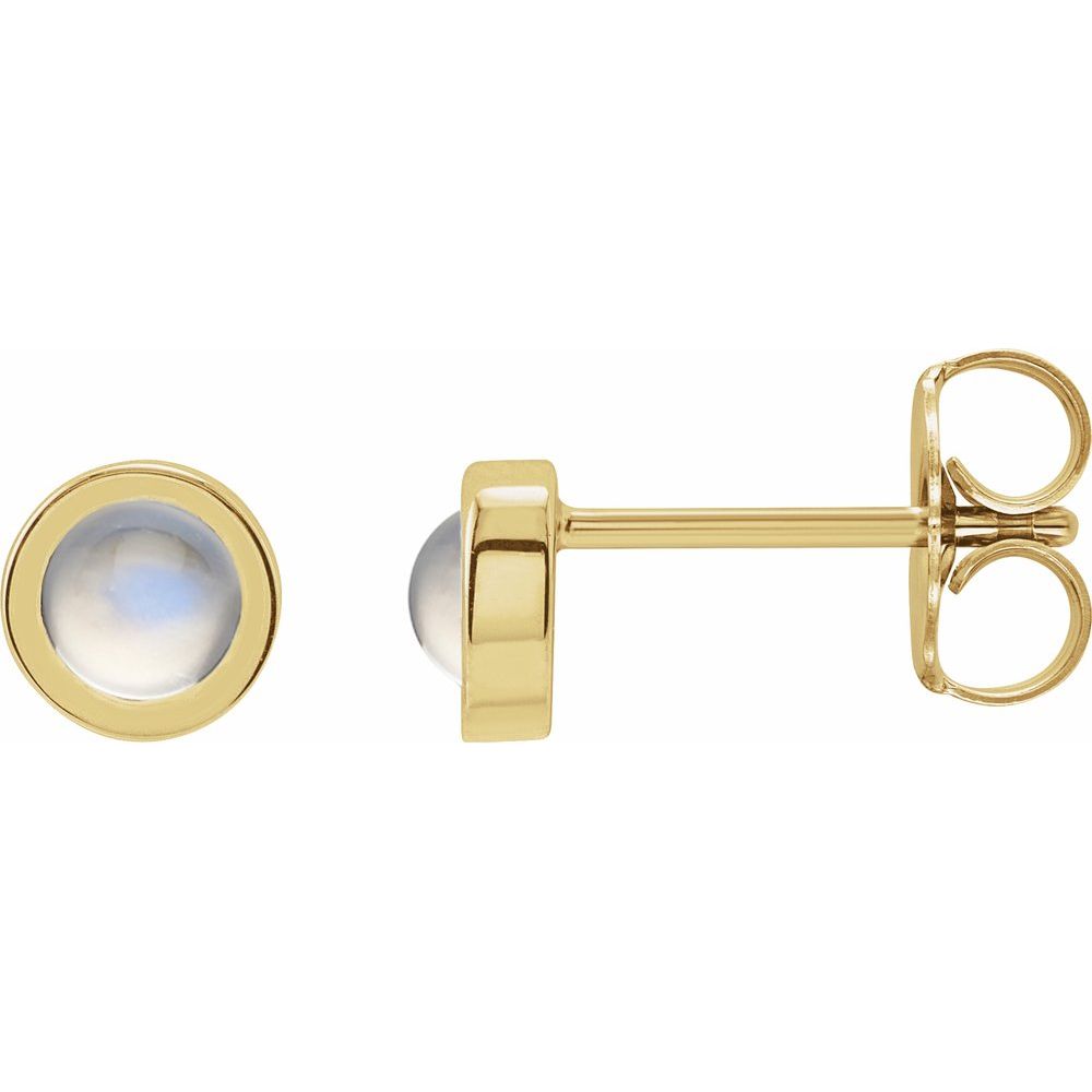 Moonstone Bezel Set Stud Earrings