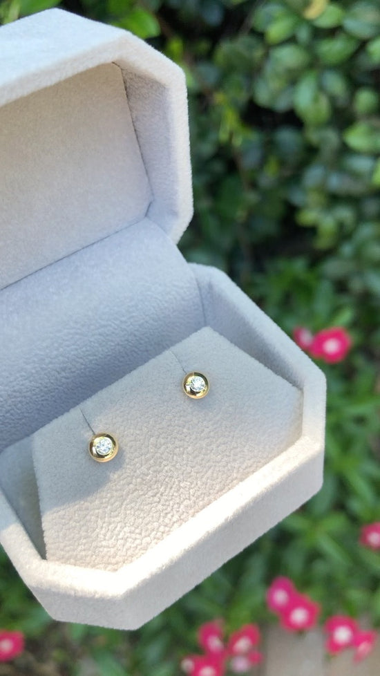 Diamond Domed Bezel Studs