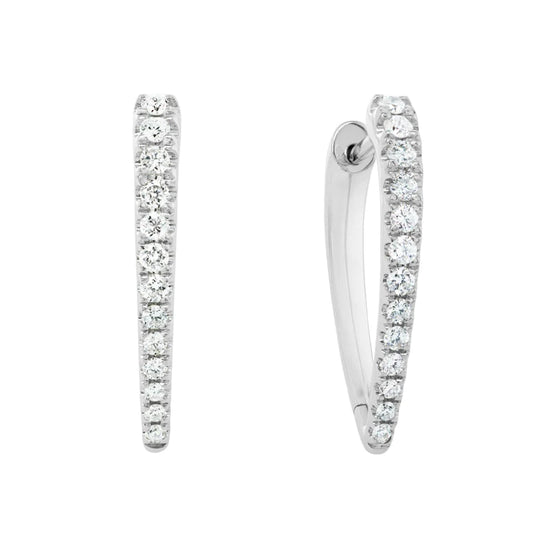 Load image into Gallery viewer, Small Diamond Pointed Hoop Earring - .36 ctw
