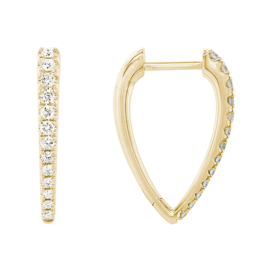 Small Diamond Pointed Hoop Earring - .36 ctw