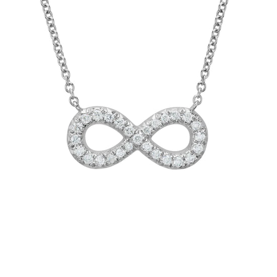 Load image into Gallery viewer, Large Diamond Infinity Symbol Stationary Necklace
