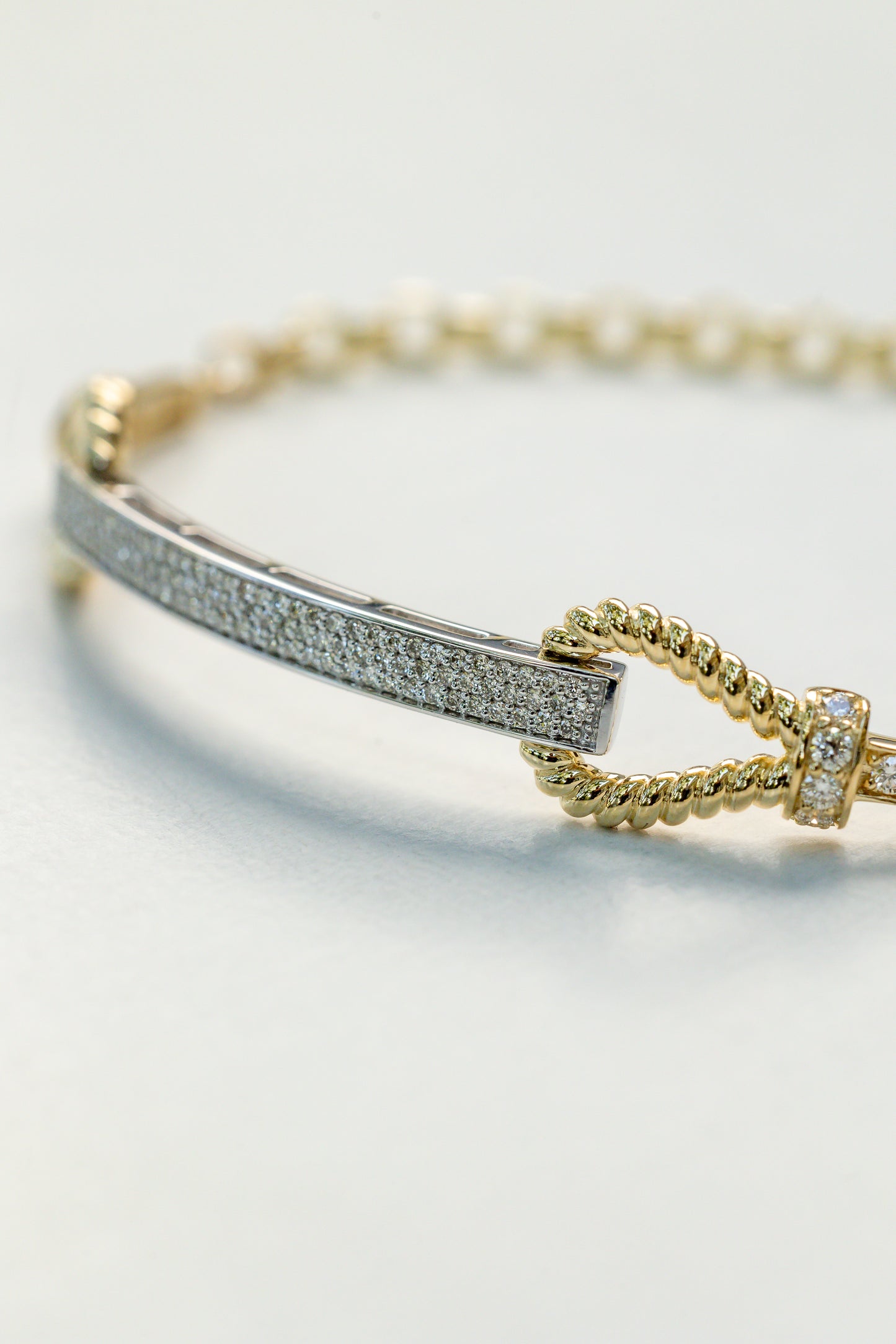 Horse Style Bracelet with Gold and Diamond