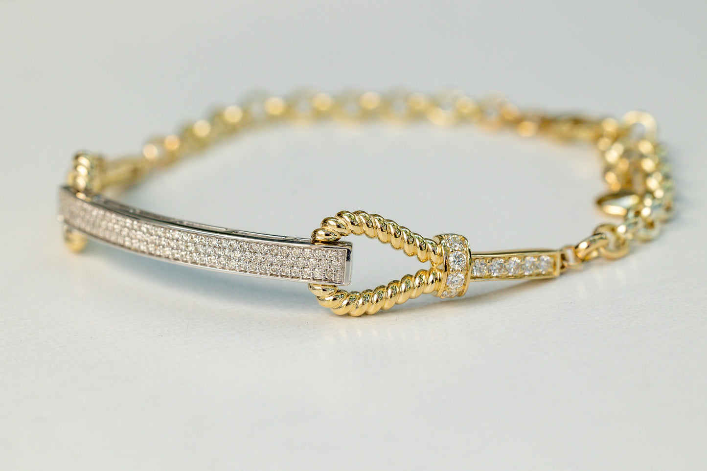 Horse Style Bracelet with Gold and Diamond