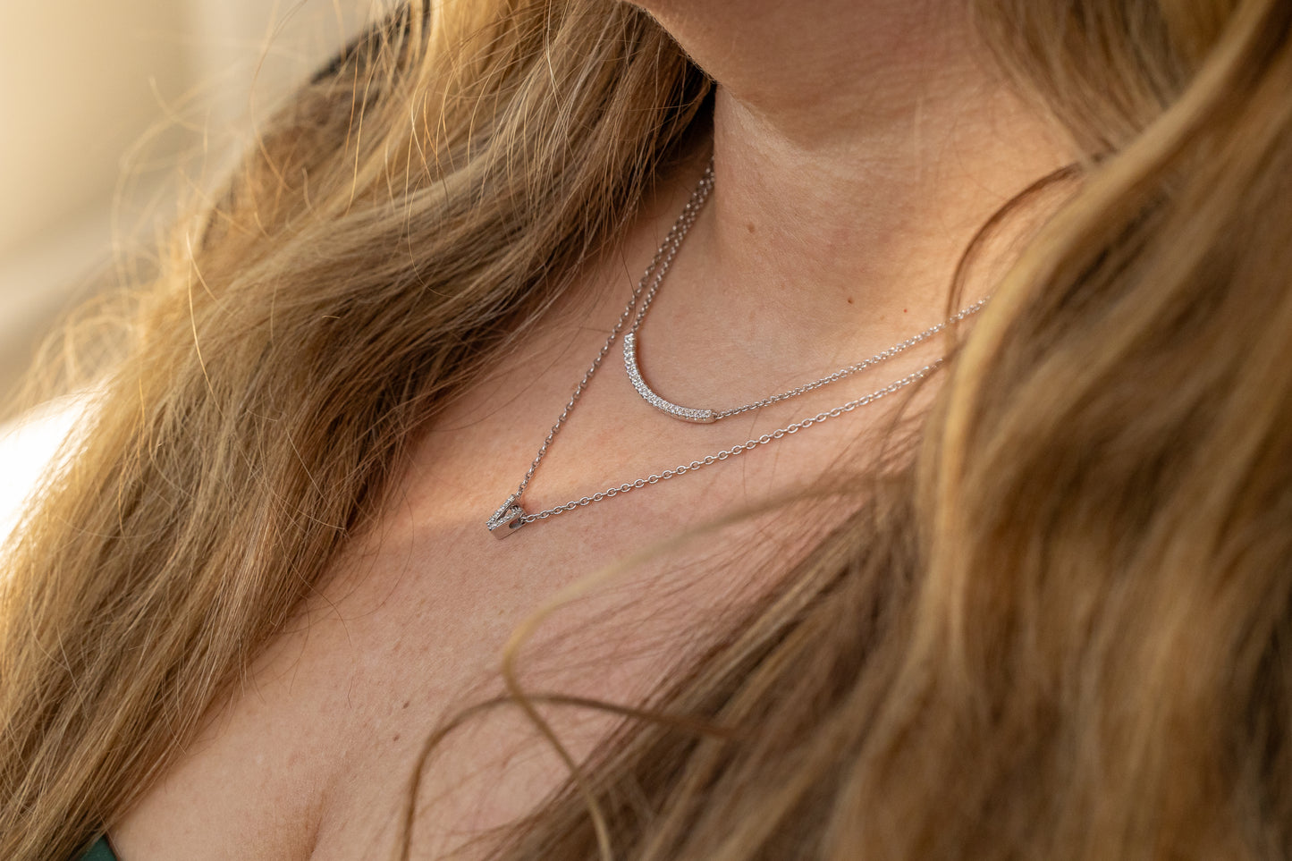 Curved Diamond Necklace