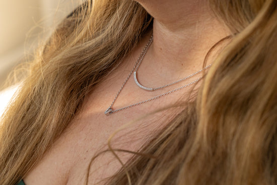 Curved Diamond Necklace