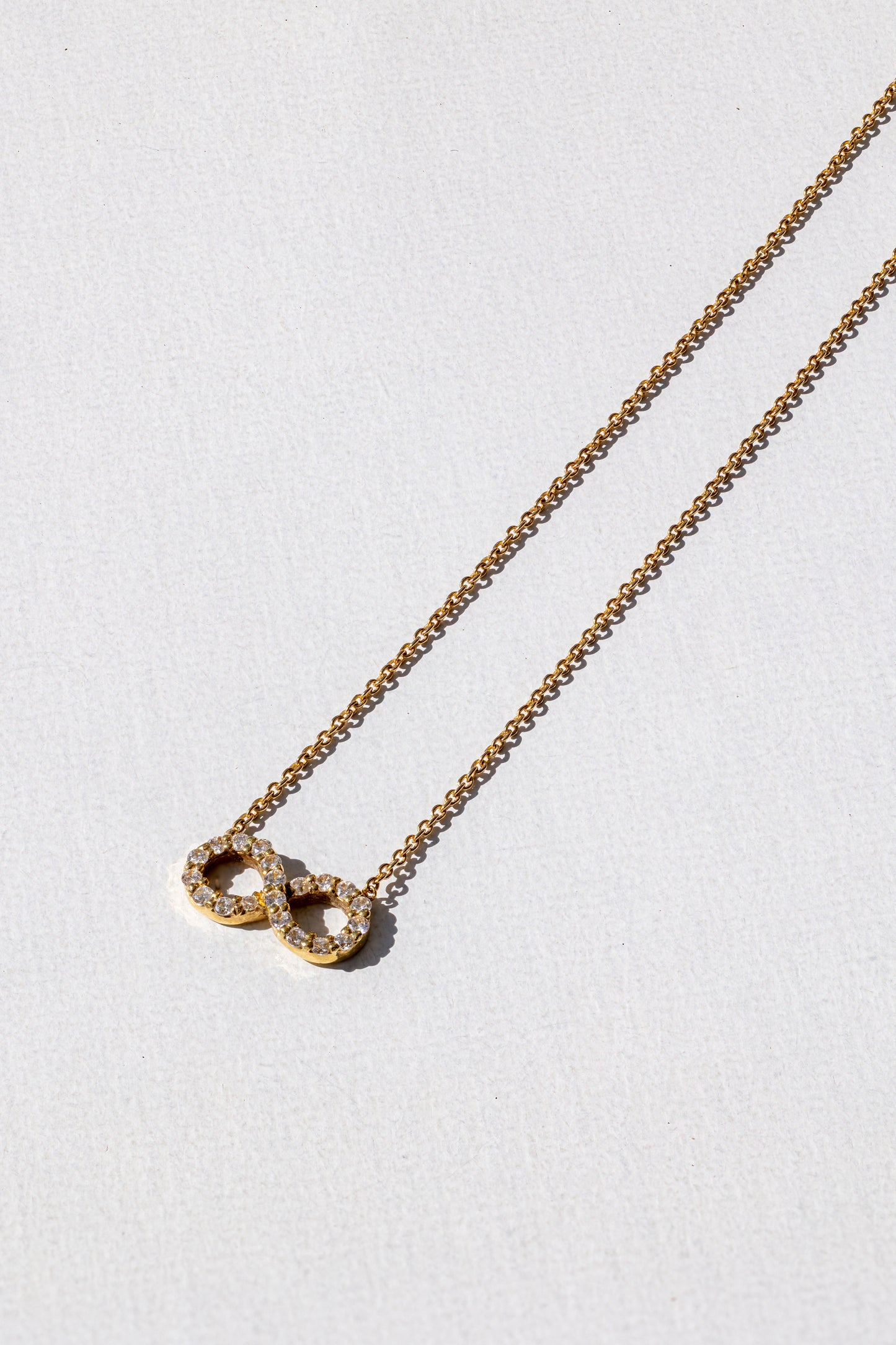 Petite Diamond Infinity Symbol Stationary Necklace