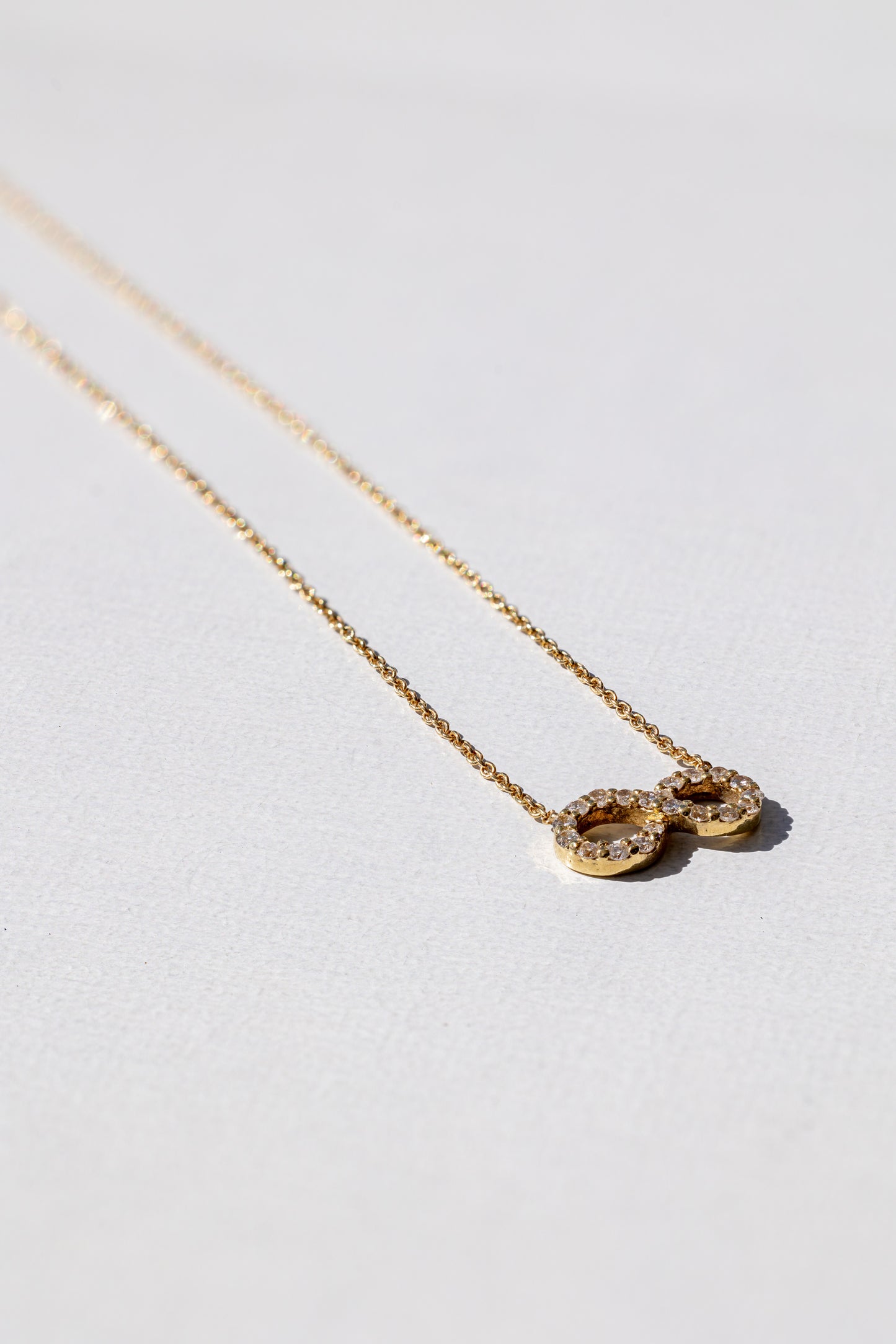 Petite Diamond Infinity Symbol Stationary Necklace