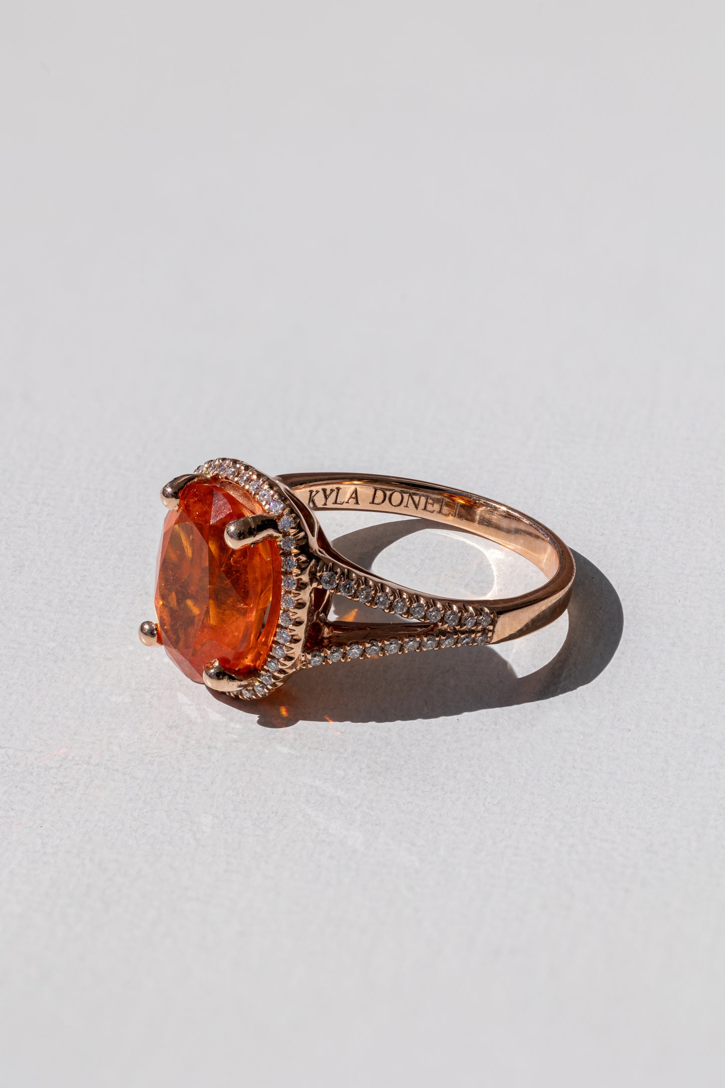 One of a Kind - Spessartite Garnet Ring in Rose Gold