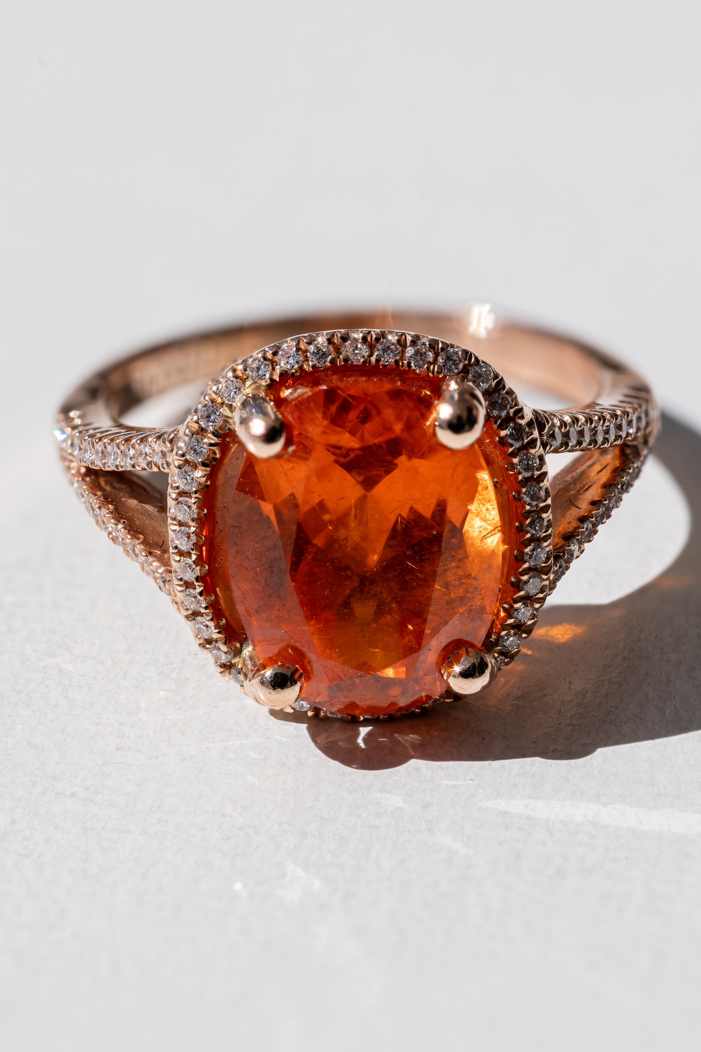 One of a Kind - Spessartite Garnet Ring in Rose Gold