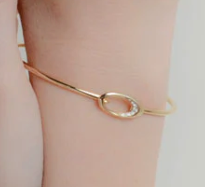 Saturn Bangle in 14k Yellow Gold