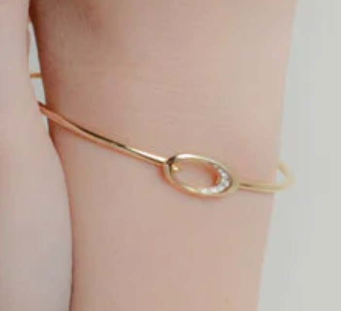 Load image into Gallery viewer, Saturn Bangle in 14k Yellow Gold
