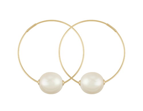 Baroque Pearl Hoop Earrings