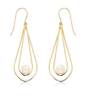 Double Tear Drop Pearl Earrings