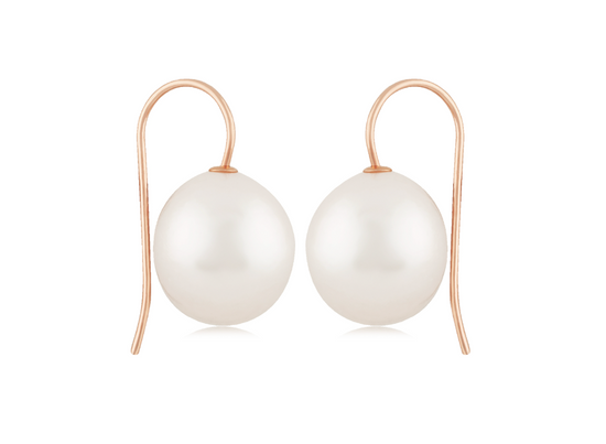 Load image into Gallery viewer, Baroque Pearl Drop Earrings in Rose Gold
