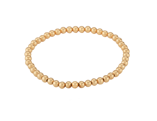 Gold Bead Stretch Bracelet 4mm Kyla Donell