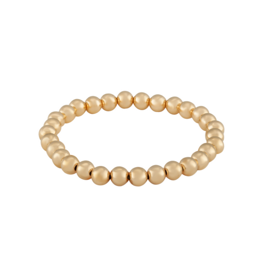 Load image into Gallery viewer, Gold Bead Stretch Bracelet 6mm
