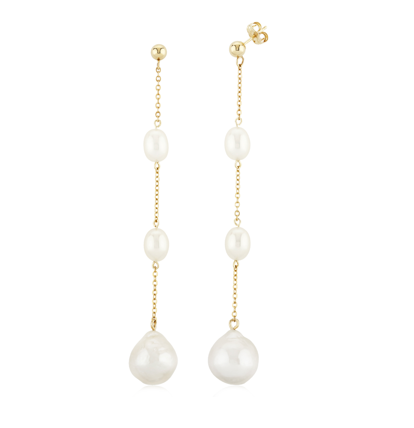 Triple Drop Pearl Earrings