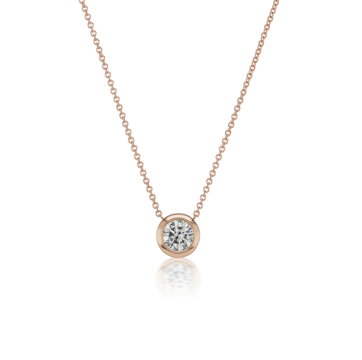 One Carat Bezel Diamond Necklace