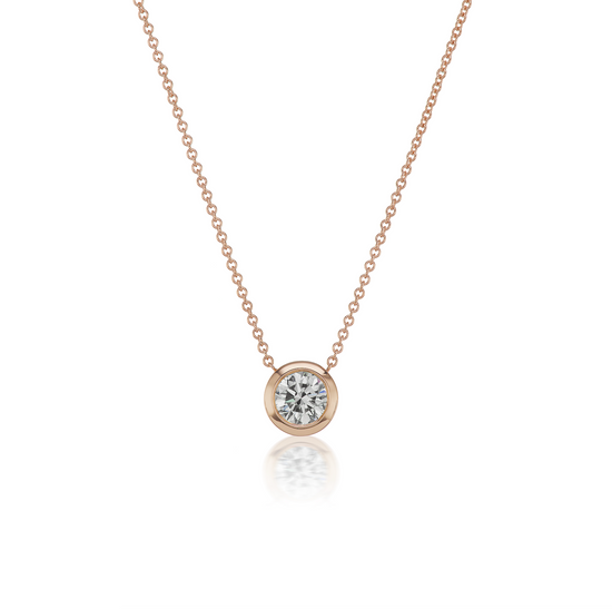 One Carat Bezel Diamond Necklace