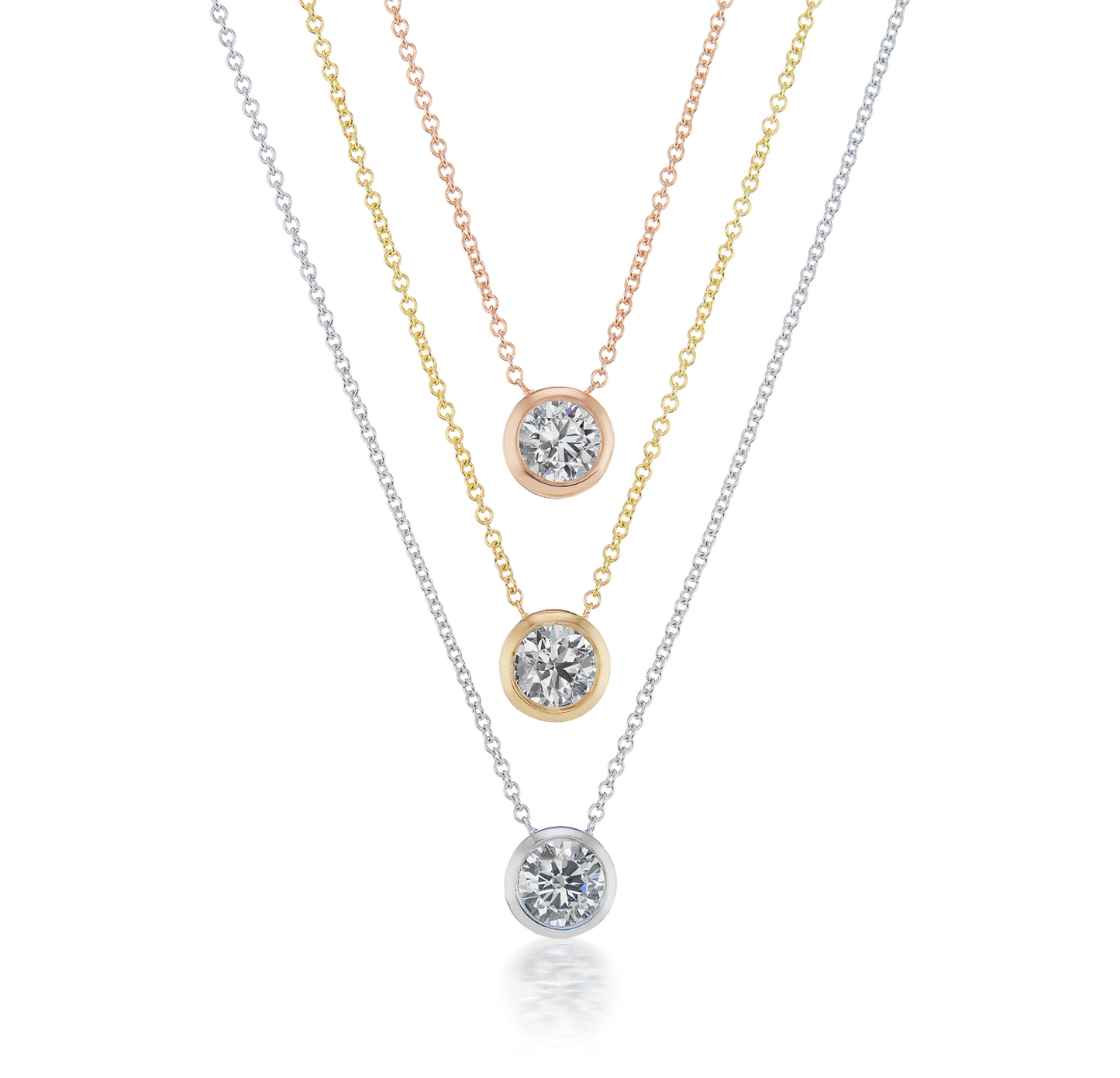 One Carat Bezel Diamond Necklace