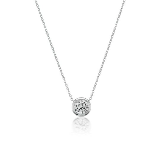One Carat Bezel Diamond Necklace