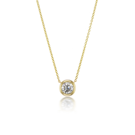 One Carat Bezel Diamond Necklace
