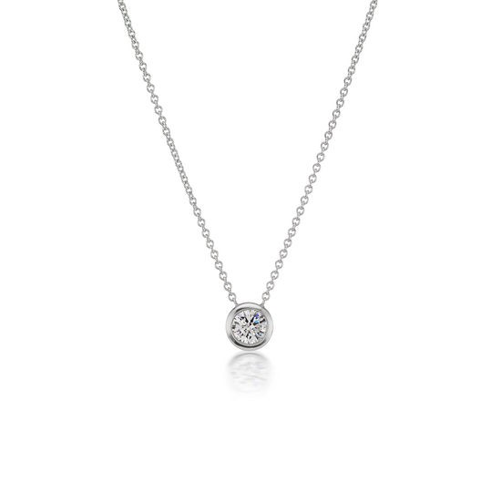 Half Carat Bezel Set Diamond Necklace