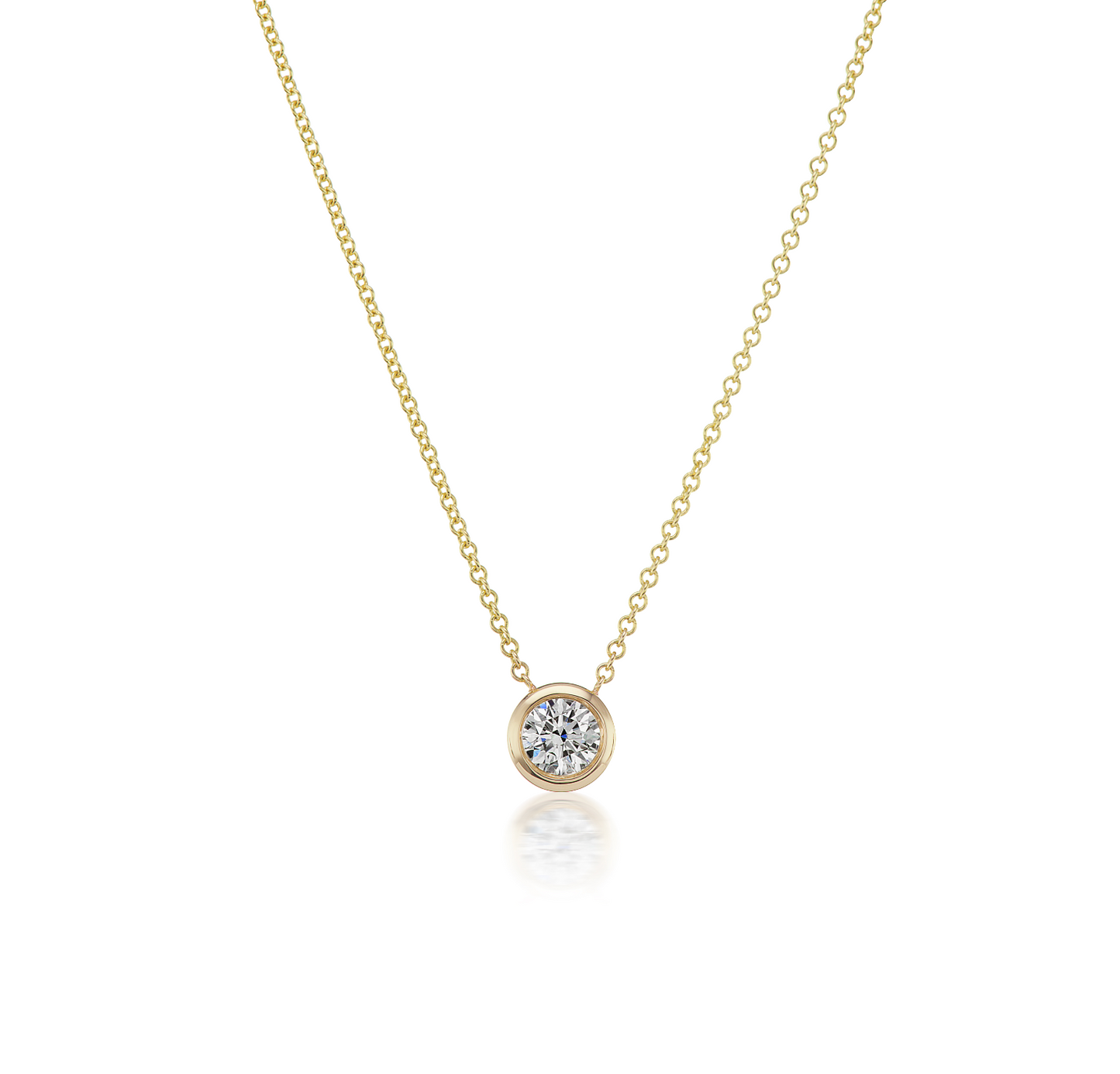 Half Carat Bezel Set Diamond Necklace