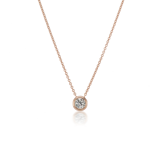 Half Carat Bezel Set Diamond Necklace