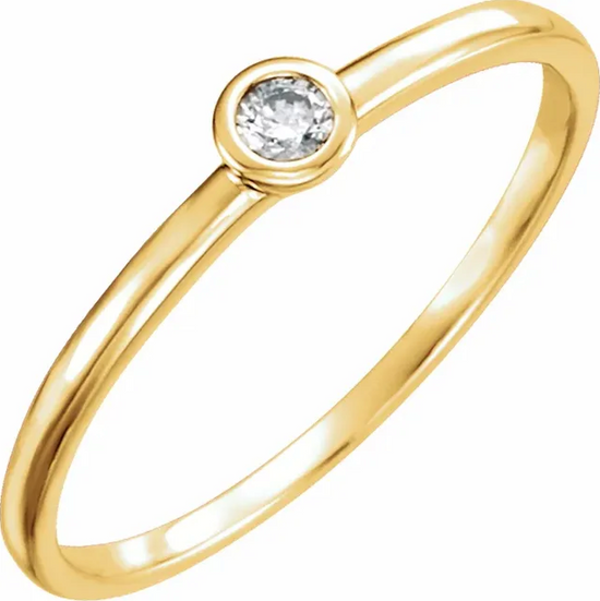 Load image into Gallery viewer, Petite Diamond Bezel Set Stackable Ring
