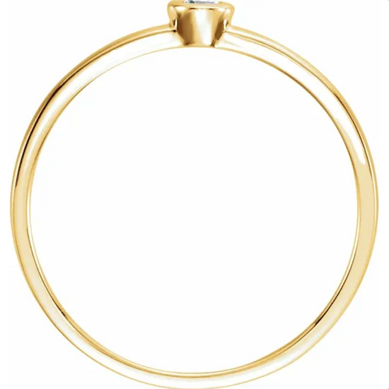 Petite Diamond Bezel Set Stackable Ring
