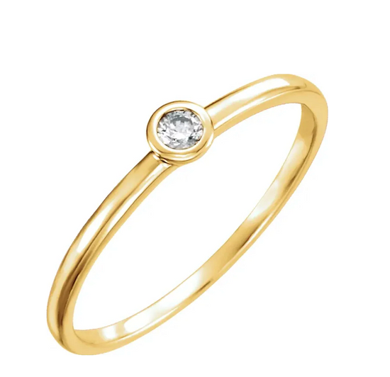 Petite Diamond Bezel Set Stackable Ring