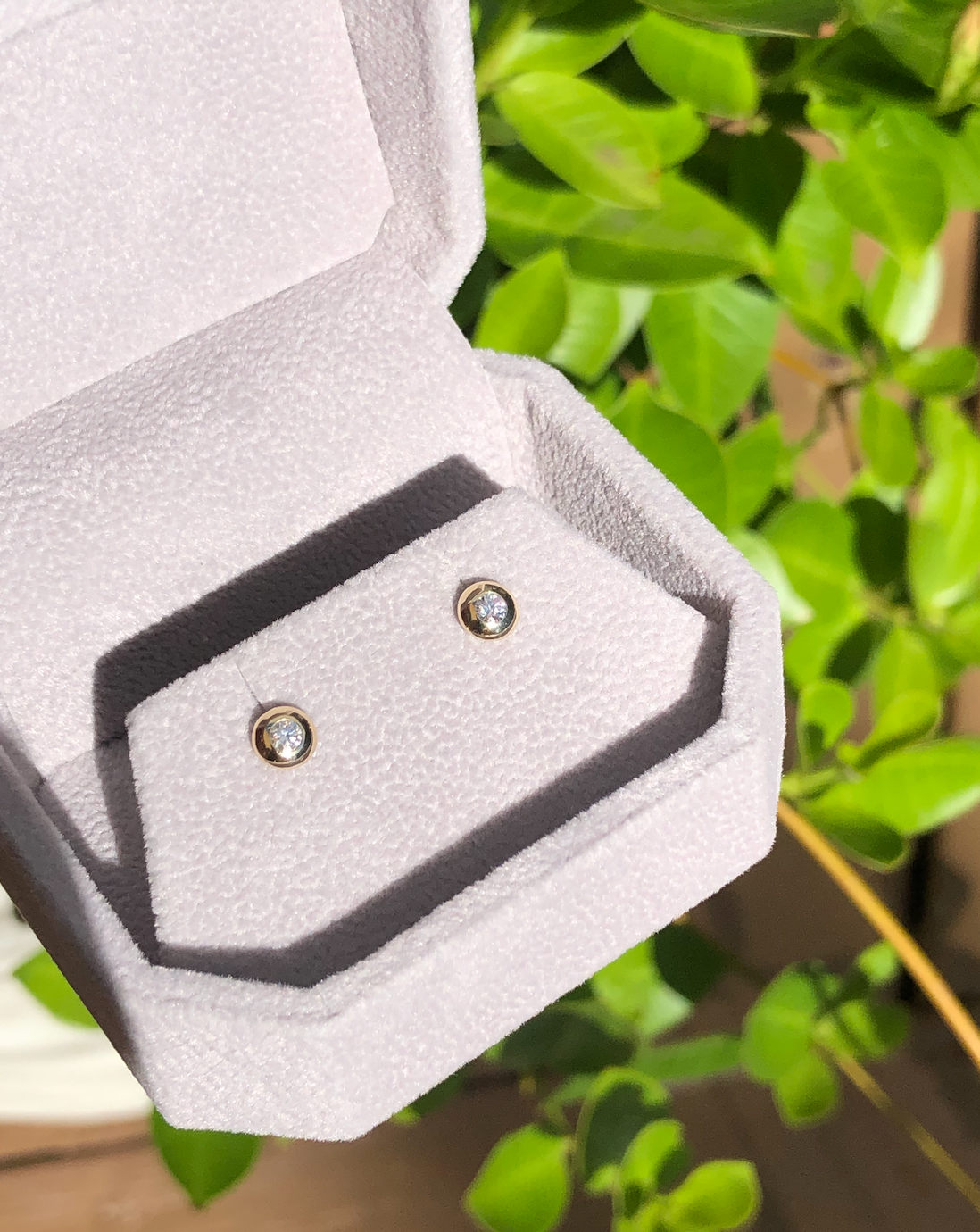 Diamond Domed Bezel Studs