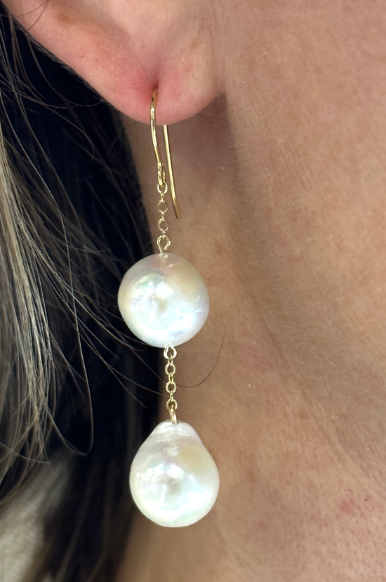 Baroque Double Drop Earrings